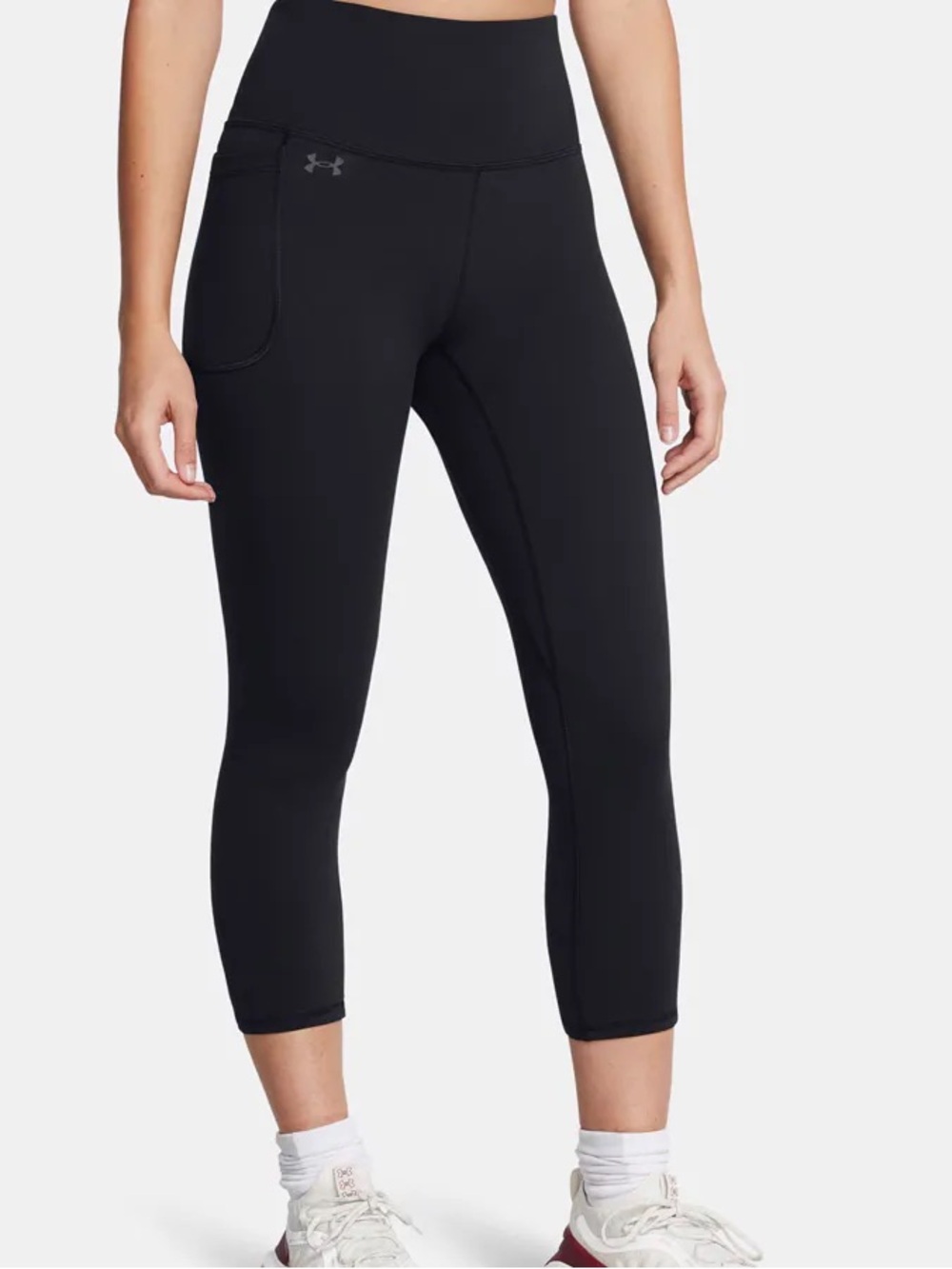 Under Armour Black High-Rise Capri Leggings with Side Pocket